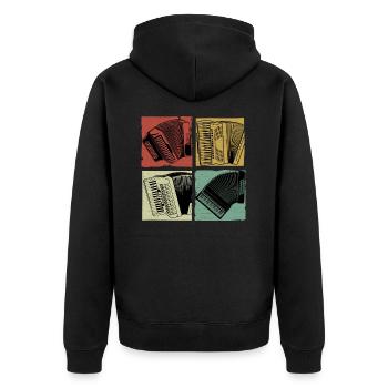 Accordéon rétro - Veste à capuche bio Premium Unisexe - noir - Dos - Nico (187cm)