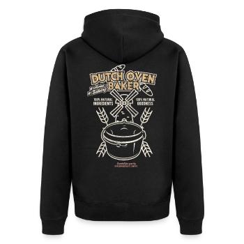 Dutch Oven Baker - Unisex Premium Bio Zip Hoodie - Schwarz - Hinten - Nico (187cm)
