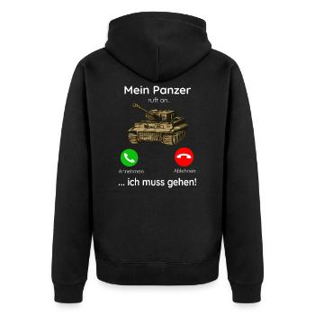 Panzerkampfwagen Tiger Panzer Militär Weltkrieg - Unisex Premium Bio Zip Hoodie - Schwarz - Hinten - Nico (187cm)