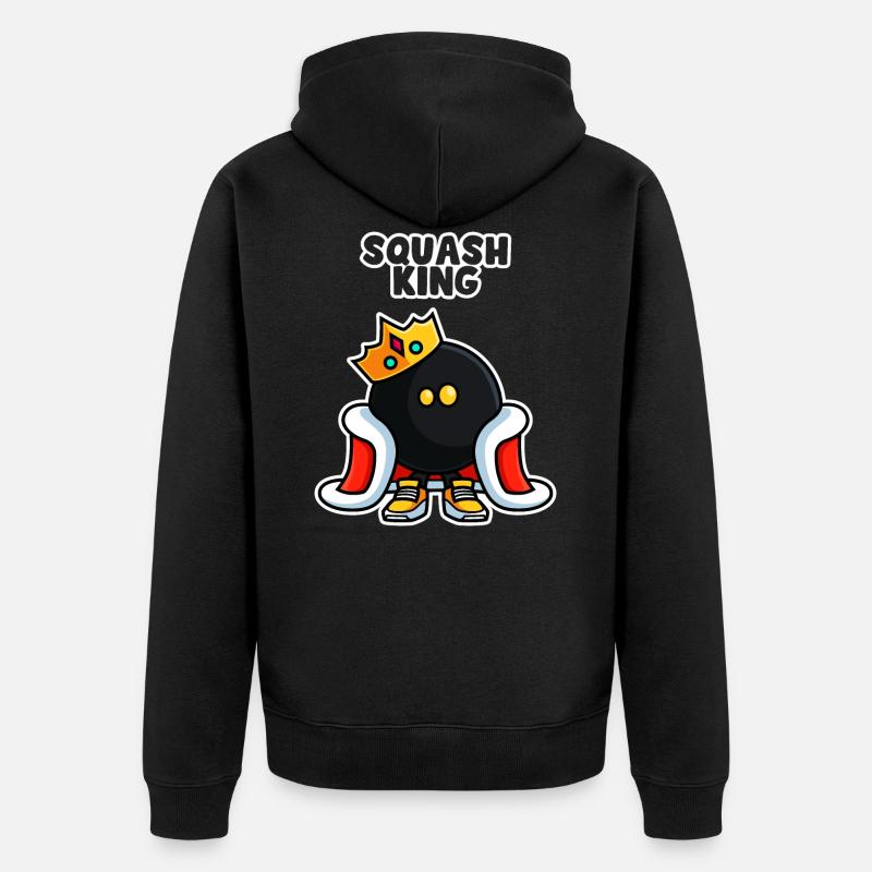 Squash König - Unisex Premium Bio Zip Hoodie - Schwarz
