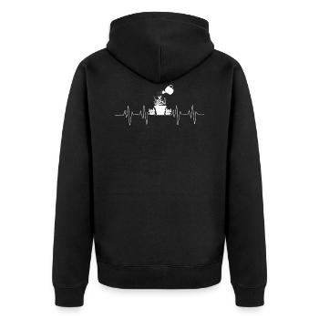 Garten - Unisex Premium Bio Zip Hoodie - Schwarz - Hinten - Nico (187cm)