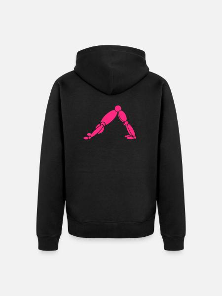 Yoga Puppet - Unisex Premium Organic Zip Hoodie - black