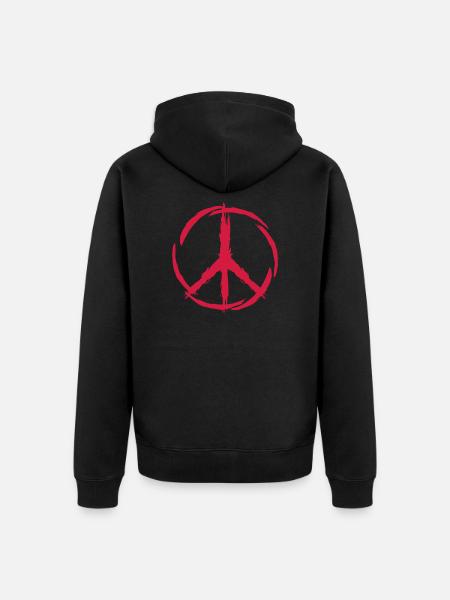 Peace Symbol Freedom - Unisex Premium Organic Zip Hoodie - black