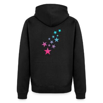 Modèle astérisque symbole étoile - Veste à capuche bio Premium Unisexe - noir - Dos - Nico (187cm)