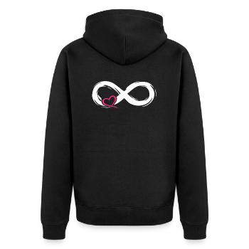 Symbole d'amour infini avec coeur - Veste à capuche bio Premium Unisexe - noir - Dos - Nico (187cm)