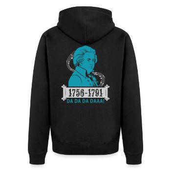 Wolfgang Amadeus Mozart - Veste à capuche bio Premium Unisexe - noir - Dos - Nico (187cm)