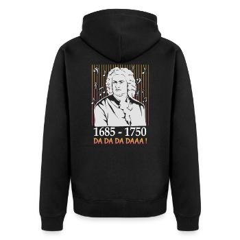 Johann Sebastian Bach - Unisex Premium Organic Zip Hoodie - black - Back - Nico (187cm)