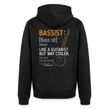 Bassist Like A Guitarist Just Cooler - Unisex Premium Organic Zip Hoodie - black - Back - Nico (187cm)