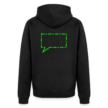 Speech bubble in green - Unisex Premium Organic Zip Hoodie - black - Back - Nico (187cm)