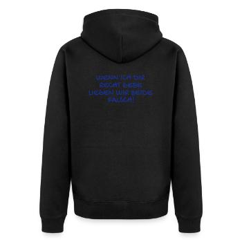 Besserwisser lustiger Spruch - Unisex Premium Bio Zip Hoodie - Schwarz - Hinten - Nico (187cm)