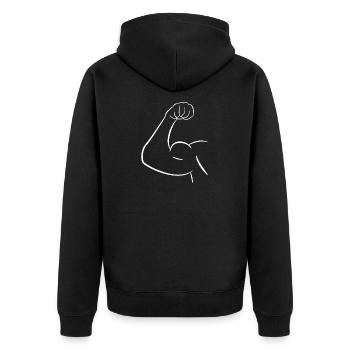 Biceps musculaires - Veste à capuche bio Premium Unisexe - noir - Dos - Nico (187cm)