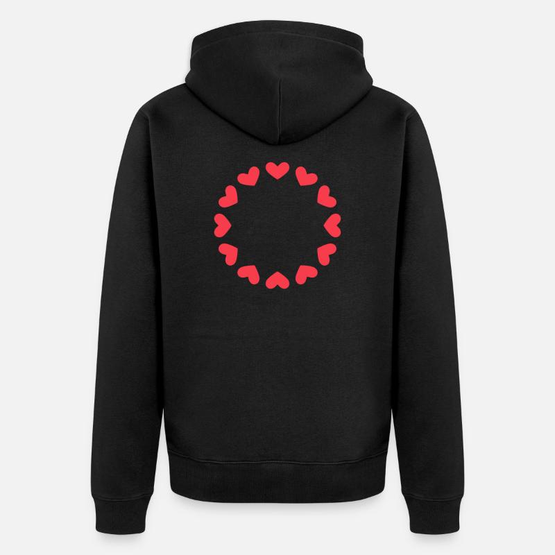 Cercle de coeur - Veste à capuche bio Premium Unisexe - noir