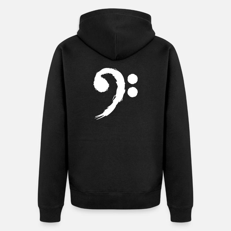 Symboles musicaux de basse - Veste à capuche bio Premium Unisexe - noir