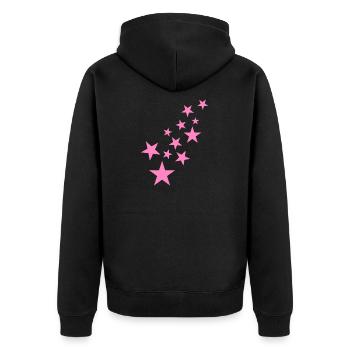 Stern Sternchen Muster Symbol Rosa - Unisex Premium Bio Zip Hoodie - Schwarz - Hinten - Nico (187cm)