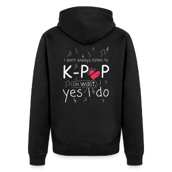 K-POP Fan - Unisex Premium Bio Zip Hoodie - Schwarz - Hinten - Nico (187cm)