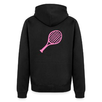 Tennis racket pink - Unisex Premium Organic Zip Hoodie - black - Back - Nico (187cm)