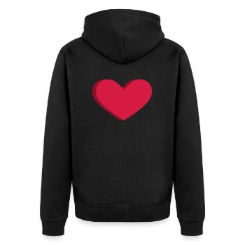 Herz in 3D Liebe Romantisch Geschenk - Unisex Premium Bio Zip Hoodie - Schwarz - Hinten - Nico (187cm)
