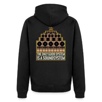 Bon système audio Lion - Veste à capuche bio Premium Unisexe - noir - Dos - Nico (187cm)