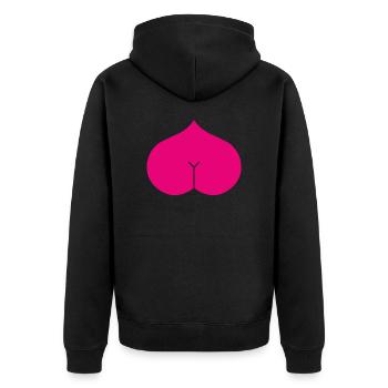 Ass Heart Bottom Love Funny Gift - Unisex Premium Organic Zip Hoodie - black - Back - Nico (187cm)