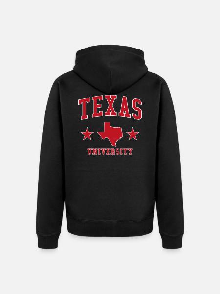 Texas University - Unisex Premium Organic Zip Hoodie - black