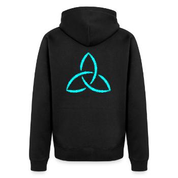 Celtic Symbol Triquetra Endless Gift - Unisex Premium Organic Zip Hoodie - black - Back - Nico (187cm)