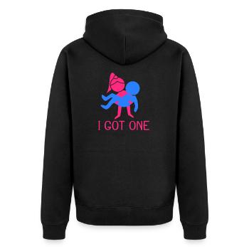 I have a saying bride bachelorette wedding - Unisex Premium Organic Zip Hoodie - black - Back - Nico (187cm)