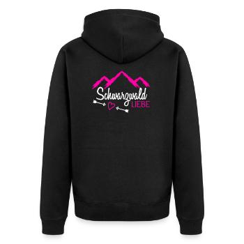 Ich Liebe Schwarzwald - Unisex Premium Bio Zip Hoodie - Schwarz - Hinten - Nico (187cm)