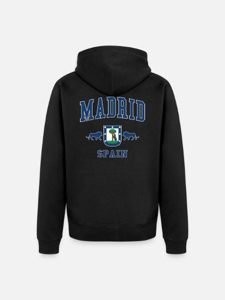 Madrid - Unisex Premium Organic Zip Hoodie - black
