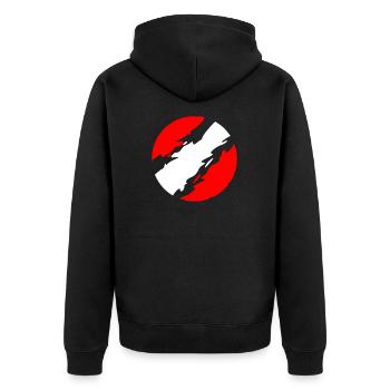 Georgia - Unisex Premium Organic Zip Hoodie - black - Back - Nico (187cm)