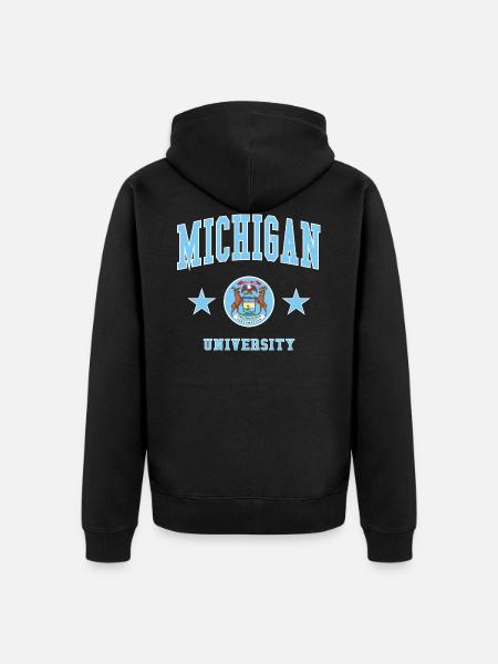 Michigan University - Unisex Premium Organic Zip Hoodie - black