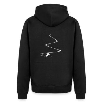 Ski Luft mit Freizeit und Skiurlaub auf Skiern - Unisex Premium Bio Zip Hoodie - Schwarz - Hinten - Nico (187cm)