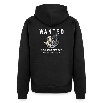 Schrödingers Katze Physik Schrödinger's Cat Geeks - Unisex Premium Bio Zip Hoodie - Schwarz - Hinten - Nico (187cm)