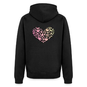 Heart from hearts love romantic anniversary - Unisex Premium Organic Zip Hoodie - black - Back - Nico (187cm)