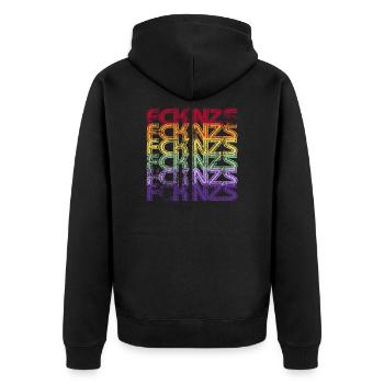 Contre les nazis - FCK NZS - Contre la droite - Vintage - Veste à capuche bio Premium Unisexe - noir - Dos - Nico (187cm)