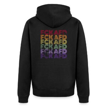 Contre les nazis - FCK AFD - Contre la droite - Veste à capuche bio Premium Unisexe - noir - Dos - Nico (187cm)