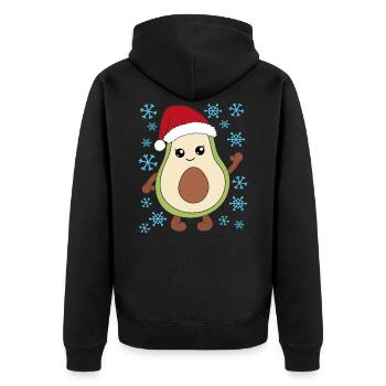 Avocado Christmas gift Christmas present - Unisex Premium Organic Zip Hoodie - black - Back - Nico (187cm)