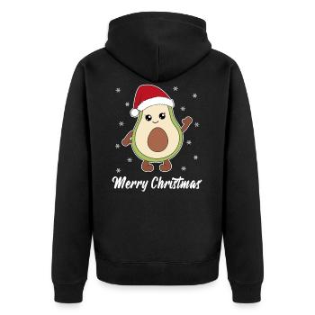 Avocado Christmas gift Christmas present - Unisex Premium Organic Zip Hoodie - black - Back - Nico (187cm)