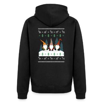 Cadeau de gnomies de Noël laid - Veste à capuche bio Premium Unisexe - noir - Dos - Nico (187cm)