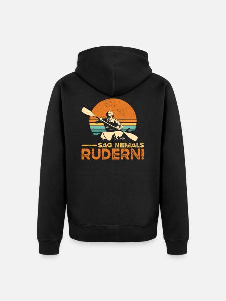 Lustige Sprüche Rudern - Kajak Rudersport - Unisex Premium Bio Zip Hoodie - Schwarz