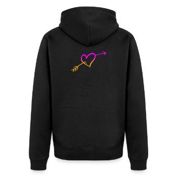 Heart arrow love cupid valentines day in love - Unisex Premium Organic Zip Hoodie - black - Back - Nico (187cm)