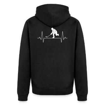 Cadeau de hockey sur glace de battement de coeur de joueur de hockey sur glace - Veste à capuche bio Premium Unisexe - noir - Dos - Nico (187cm)