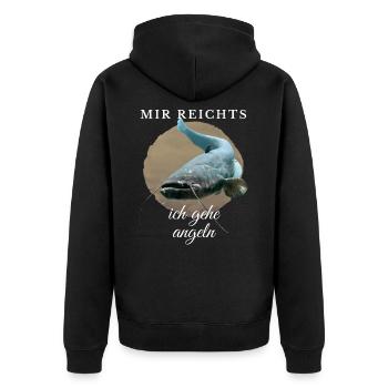 Mir reichts ich gehe angeln - Angler angeln Fisch - Unisex Premium Bio Zip Hoodie - Schwarz - Hinten - Nico (187cm)