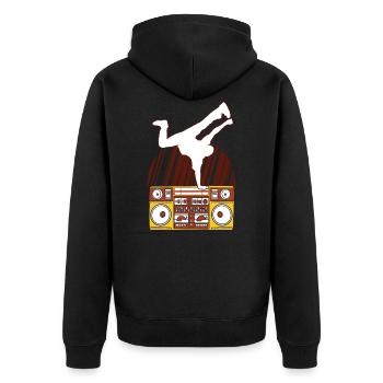 Breakdancer Move - Unisex Premium Organic Zip Hoodie - black - Back - Nico (187cm)
