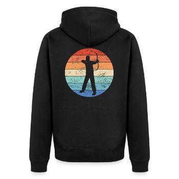 Archery Archery Archery Archery Gift - Unisex Premium Organic Zip Hoodie - black - Back - Nico (187cm)