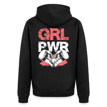Boxe fille power girl boxe - Veste à capuche bio Premium Unisexe - noir - Dos - Nico (187cm)