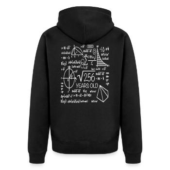 16th birthday mathematics school kids gift - Unisex Premium Organic Zip Hoodie - black - Back - Nico (187cm)