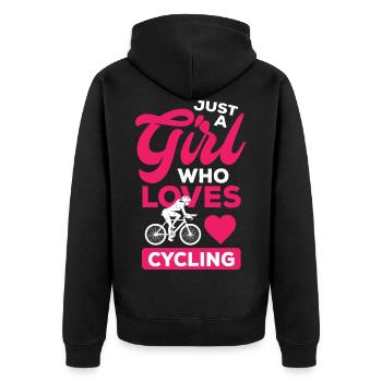 Juste une fille qui aime le vélo vélo de route - Veste à capuche bio Premium Unisexe - noir - Dos - Nico (187cm)