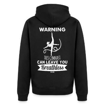 RSG rhythmische Sportgymnastik - Unisex Premium Bio Zip Hoodie - Schwarz - Hinten - Nico (187cm)