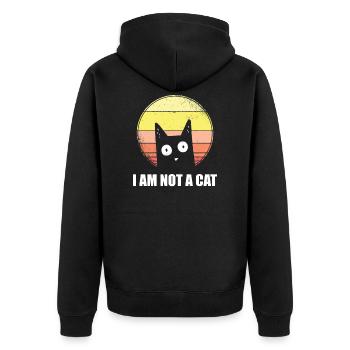 Funny Meme for I am not a Cat - Unisex Premium Organic Zip Hoodie - black - Back - Nico (187cm)