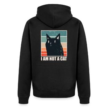 Funny Meme for I am not a Cat - Unisex Premium Organic Zip Hoodie - black - Back - Nico (187cm)